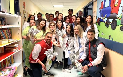 Gli auguri di Pasqua dell’AC Perugia Calcio al reparto di oncoematologia pediatrica, pediatria e chirurgia pediatrica dell’ospedale di perugia